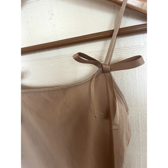 AMERICAN EAGLE Bow Strap Bodysuit Beige Size Small S Spaghetti Cami Tank Top - Picture 3 of 6